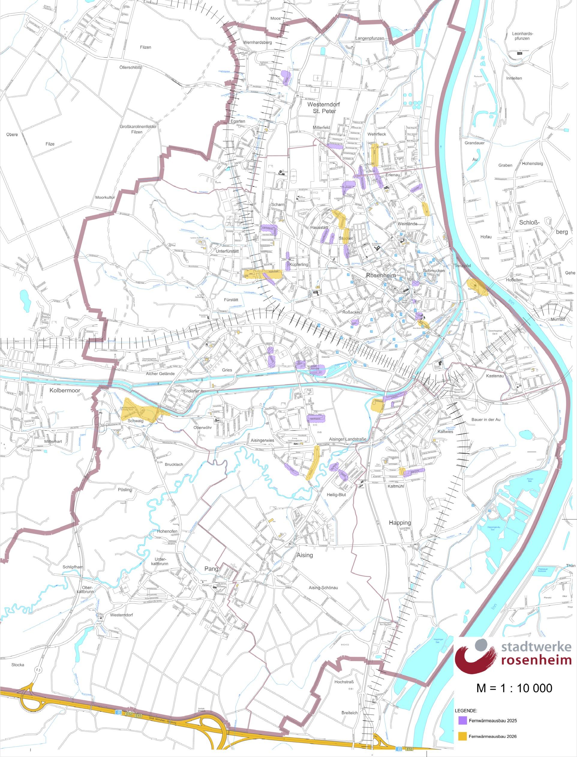 Rosenheimer Fernwärmenetz Ausbauplanung 2025-2026